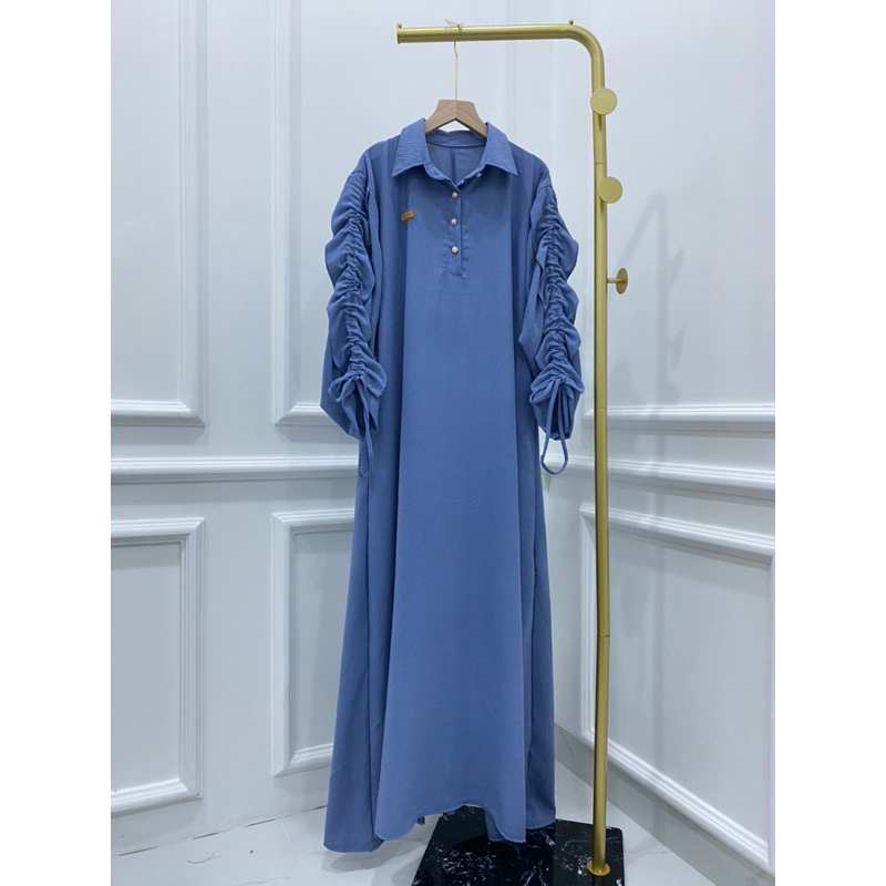 GAMIS CRINKLE POLOS MIKHA MAXI LEBARAN FREE BROS SIMPLE MEWAH BAJU MUSLIM LEBARAN EID GAMIS KELUARGA