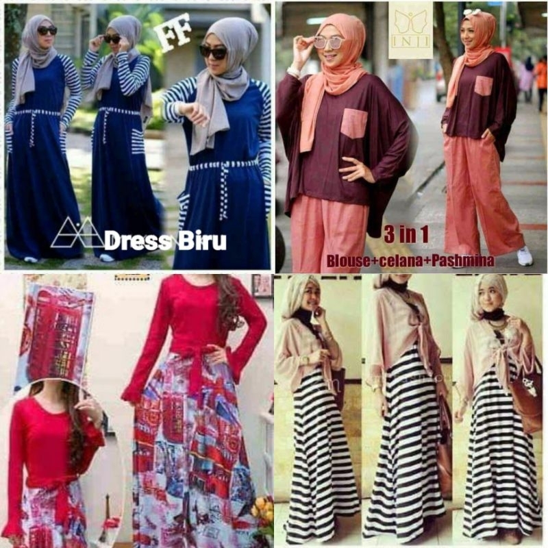 Setcel Dress Gamis Murah Baju Muslim