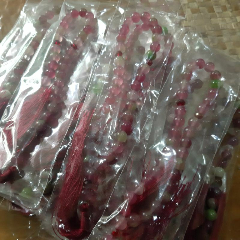 TASBIH BATU RUBY TANZANIA 8MM 33BUTIR ORIGINAL STONE