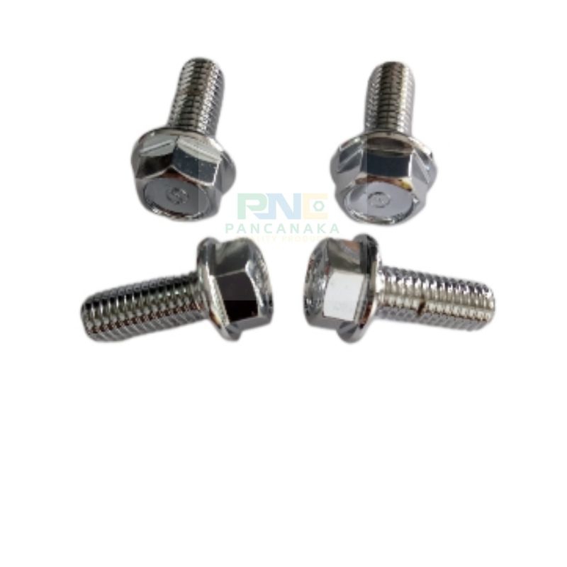 FLANGE BOLT M 8 X 20 MM CROOM FOOTSTEP DEPAN BAWAH ORI