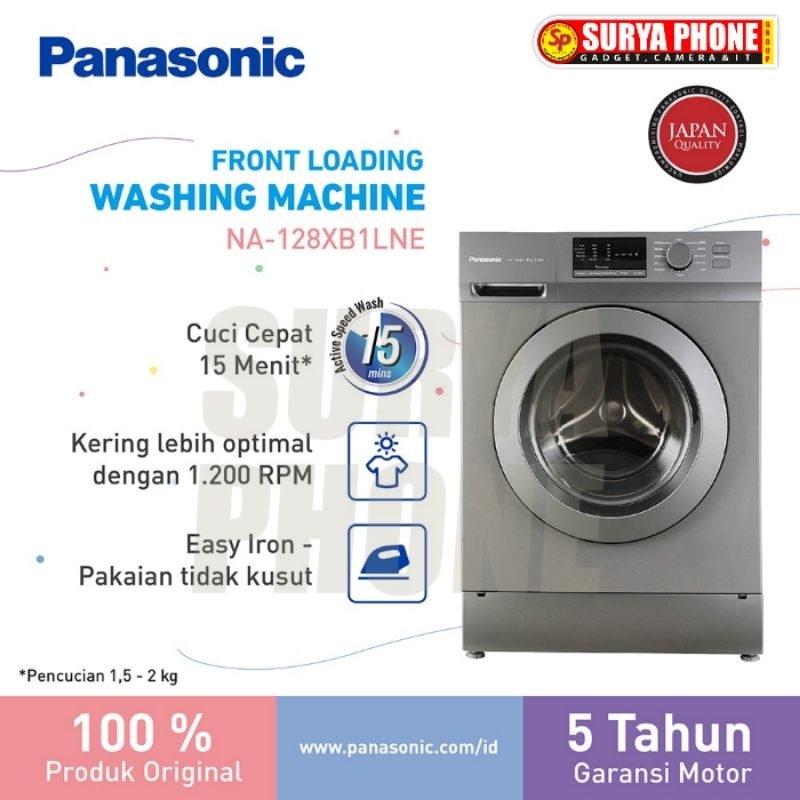 MESIN CUCI PANASONIC NA-128XB1LNE FRONT LOADING 8KG