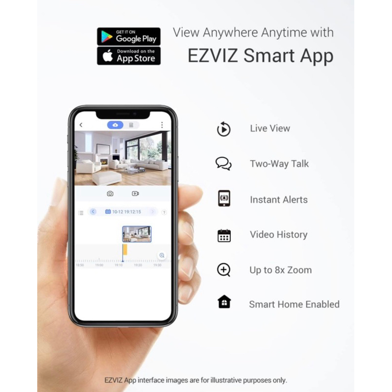 EZVIZ C8C Outdoor Pan Tilt Wifi IP Camera Color Nigth Vision H.265