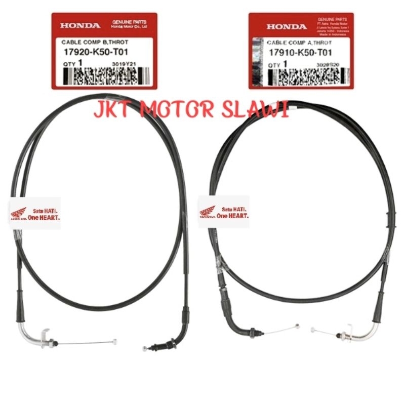 17910-K50-T01 17920-K50-T02 Kabel Gas A B Atas Bawah Beat eSP K25 Beat Pop Vario 110 Fi eSP asli honda