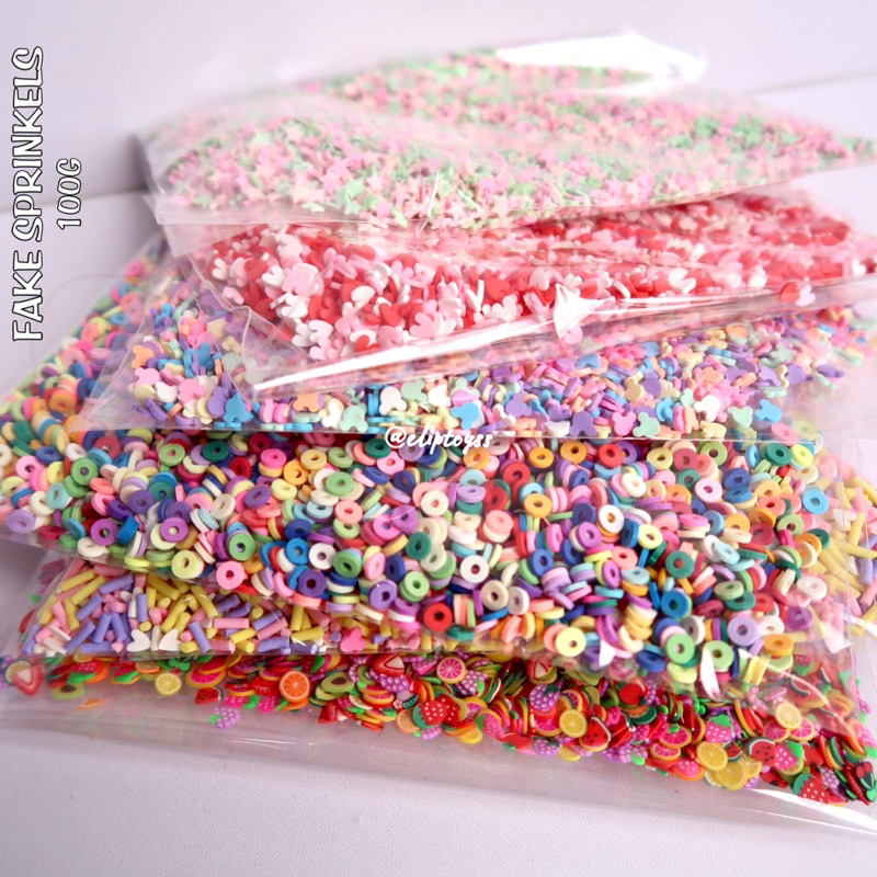 FAKE SPRINKELS FIMO SLICE CLAY HIASAN NAIL SLIME 100GRAM  PREMIUM TERMURAH BEST SELLER