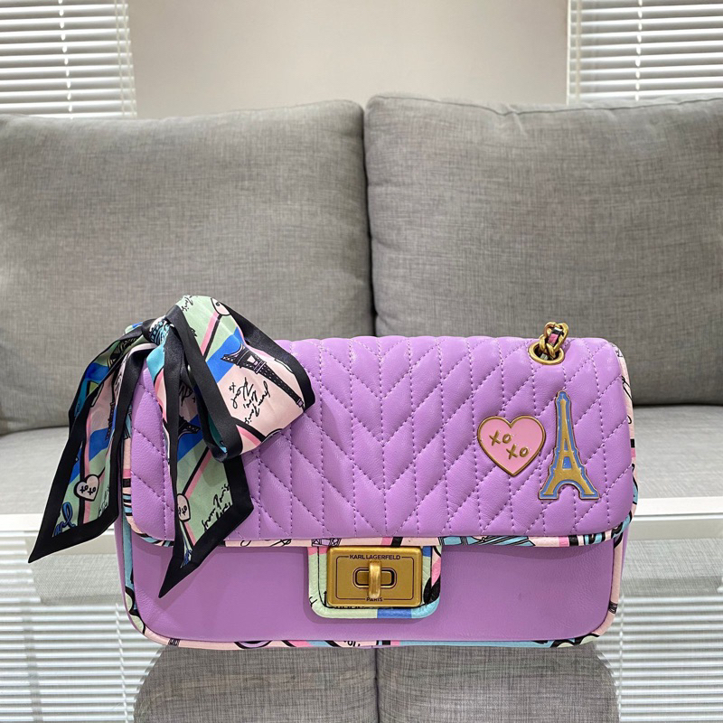 Tas Karl Lagerfeld Agyness Shoulder Bag LH2HB283 Purple Multi