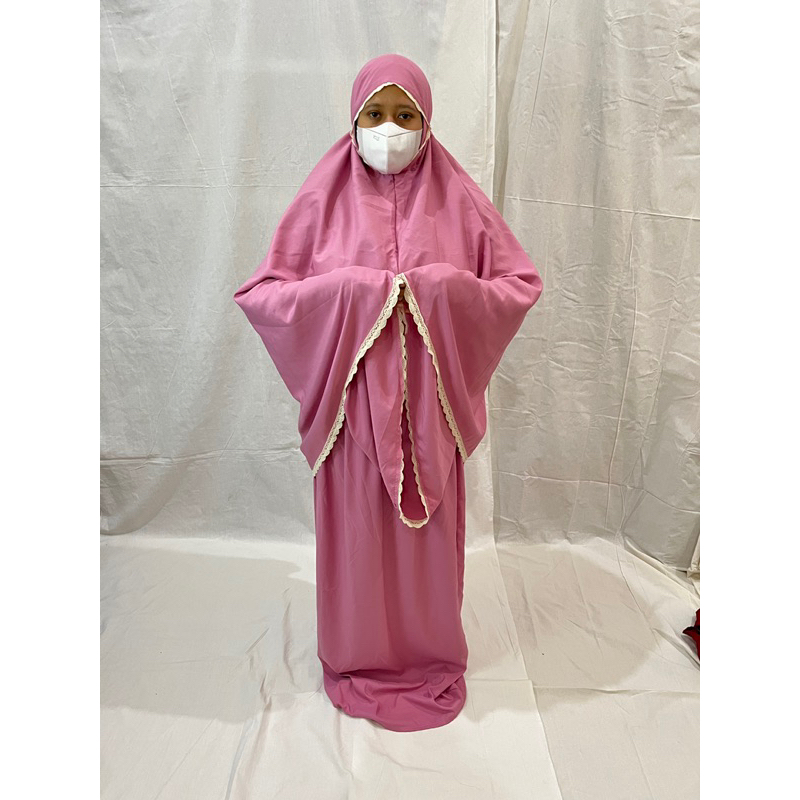 Mukena Travel Katun Premium 2in1 Pouch Serut