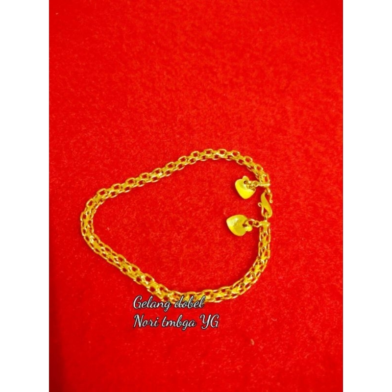 gelang dobel nori sepuhan emas24k