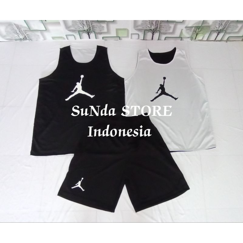 JERSEY BASKET LATIHAN AIR JORDAN/ JERSEY BASKET BOLAK-BALIK JORDAN HITAM PUTIH
