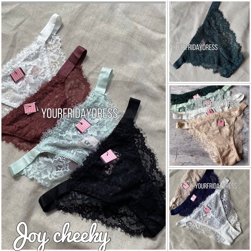Victoria  Secret JOY Dream Angels Lacey Cheeky Panty and Thongs with elastic strap CD celana dalam s