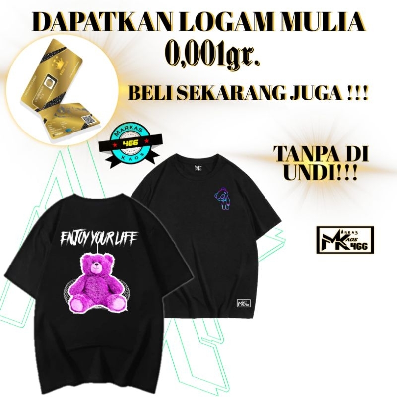 T SHIRT STREETWEAR BEAR REFLEKTIF | KAOS BEAR STREET STYLE | KAOS OVERSIZE || BISA DESAIN SUKA SUKA