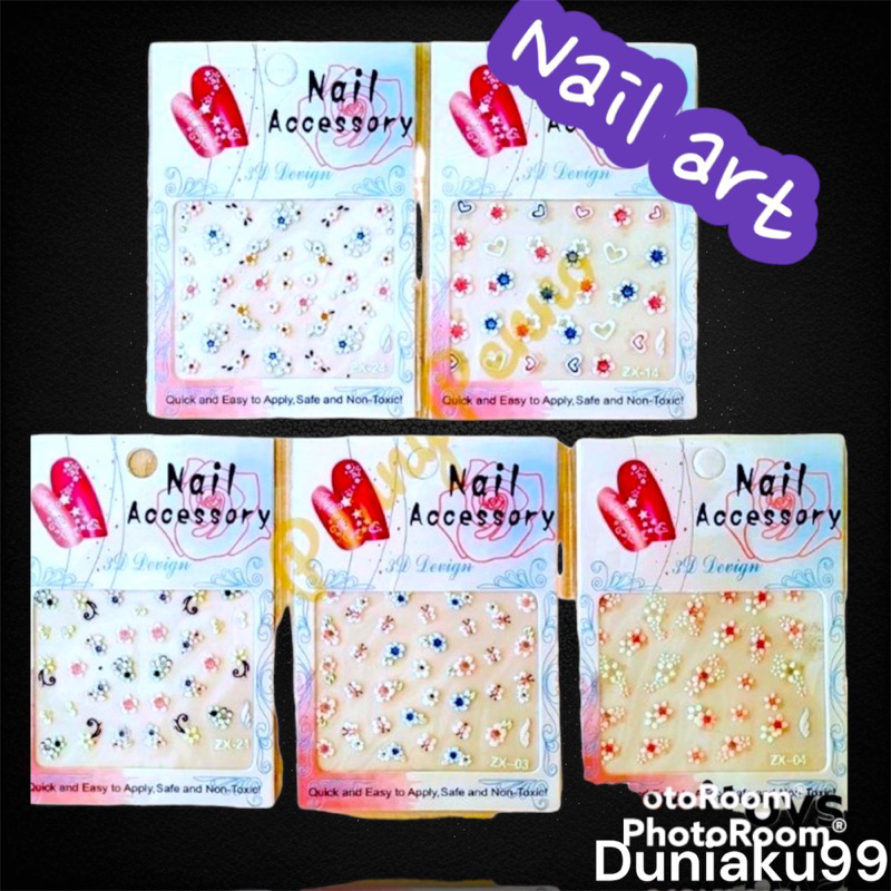 stiker nail art / sticker kuku lucu murah / nail art sticker / mainan anak murah / aksesoris kuku