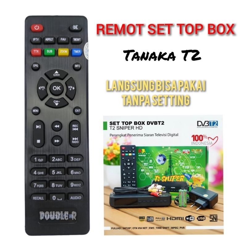 Remot Remote TANAKA New Series Modi Sniper AAA T2 DVBT Tanpa Seting