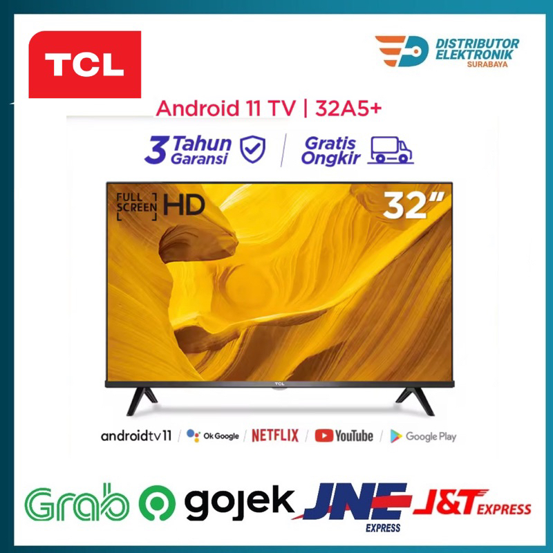 TCL 32A5+ Smart Android LED Digital TV 32 Inch FREE ONGKIR SURABAYA