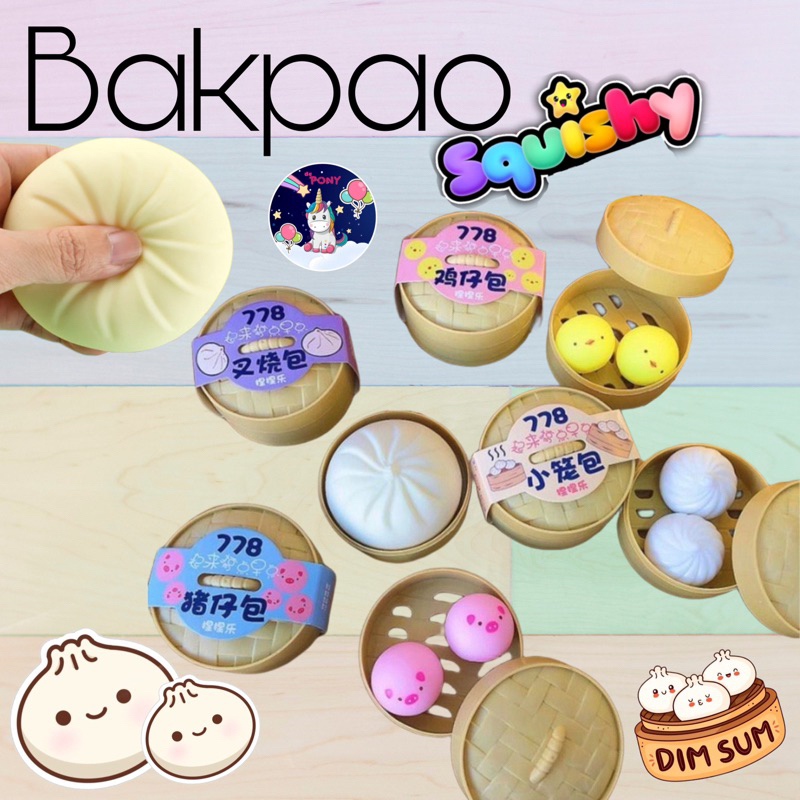 Mainan Bakpao Squishy pencet dim sum seperti asli lucu