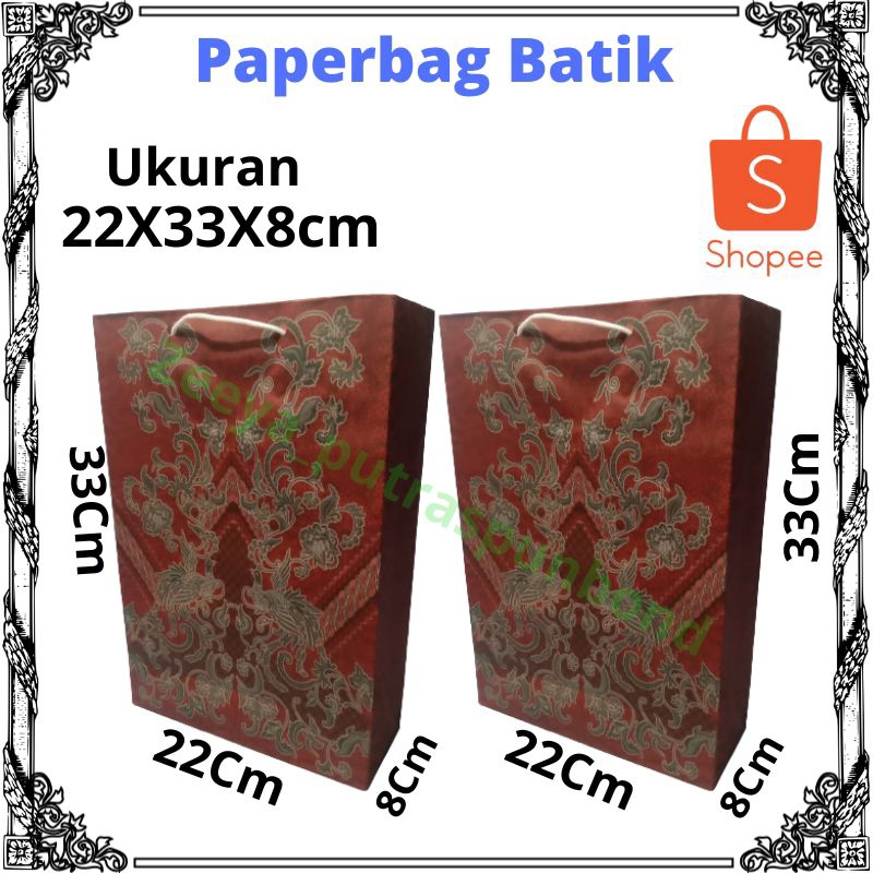 

PAPERBAG BATIK UKURAN QUARTO (22X33X8cm) 1 PACK ISI 12 PCS