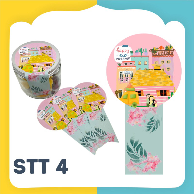 (1Pak =20) STT ~ Stiker Label Toples idul fitri, Stiker Toples Lebaran, Stiker Eid Mubarak, Sticker Eid, Stiker Segel Toples Kue