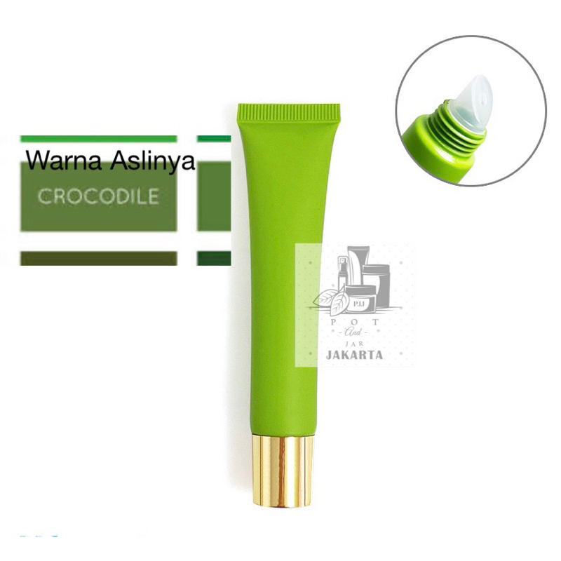 20ml Soft Lip Tube kosong/botol lipcream/pelembab bibir warna HIJAU/PUTIH Tutup Emas