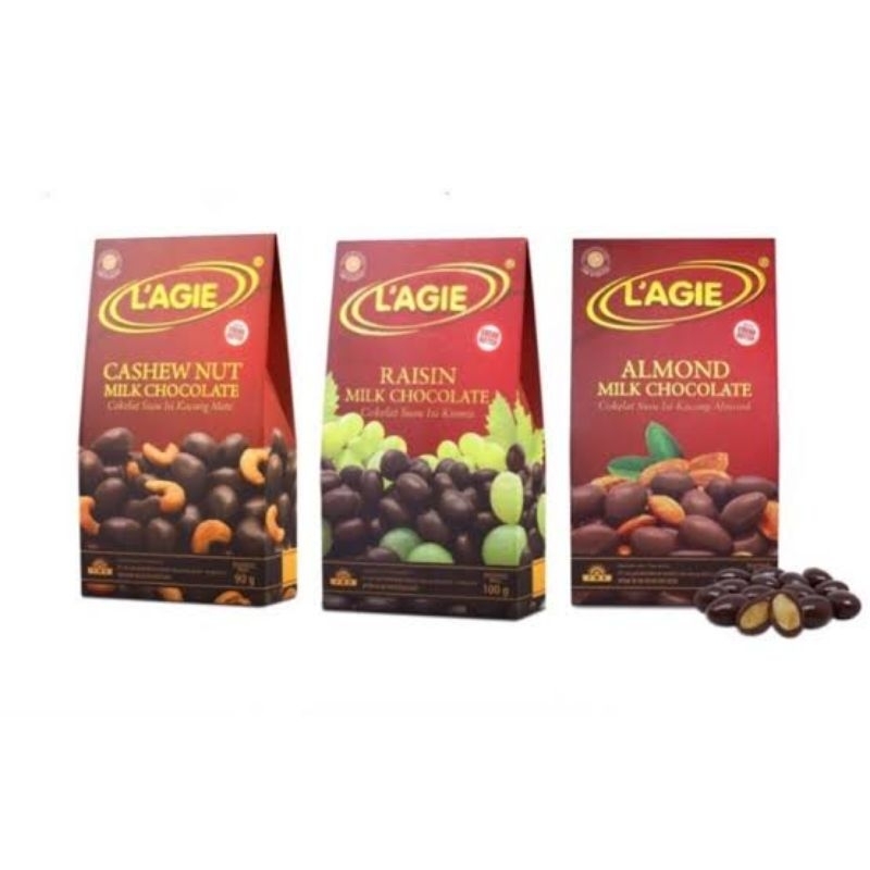 

L'AGIE cokelat Lagie Cashew Nut / Raisin Milk Chocolate 90gr