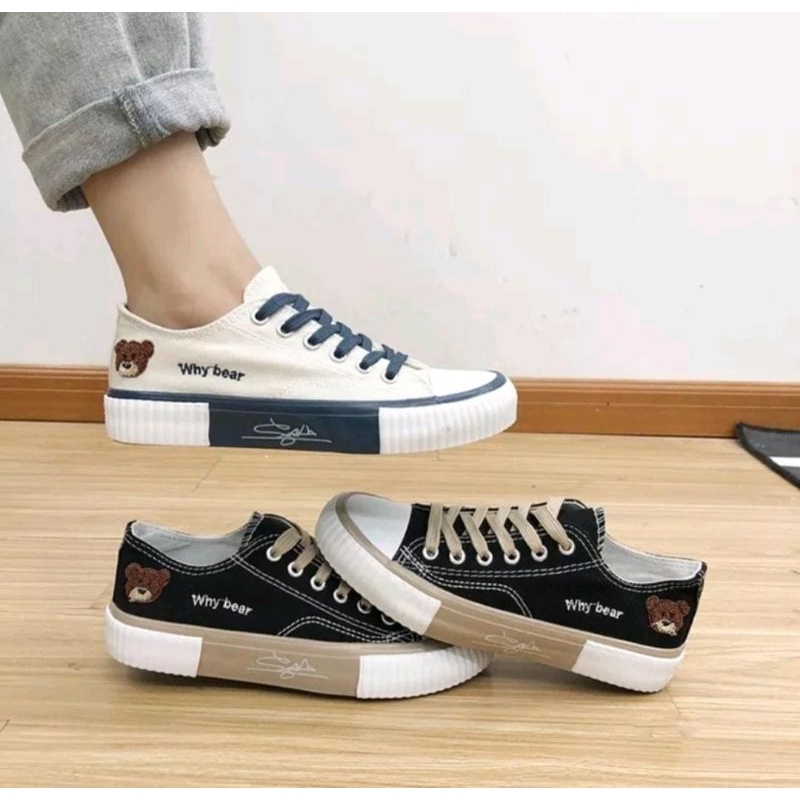 Sepatu Sneakers Wanita Bordir 01 Why Bear