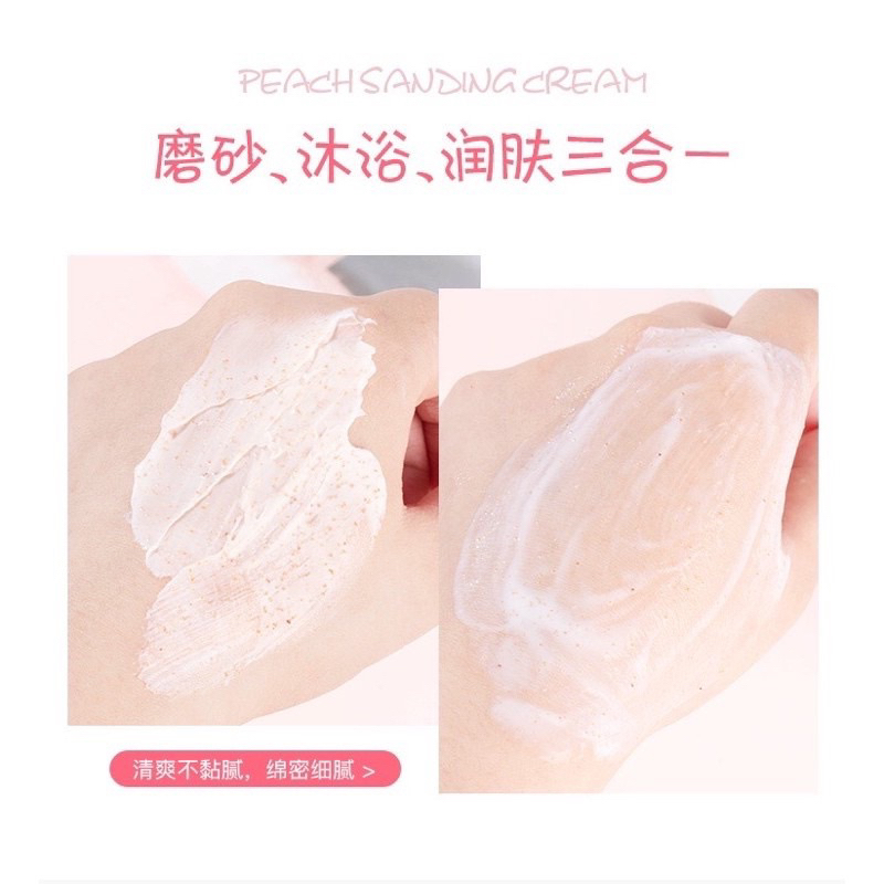 {Bisa Kirim Instant COD MEDAN TERMURAH} HANBOLI Peach Clear Ice Cream Body Scrub Niacinamide 200 ml