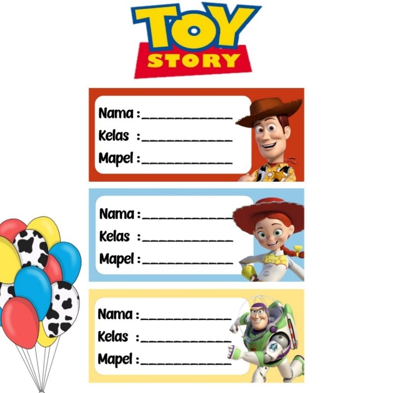 

Stiker Nama Toy Story