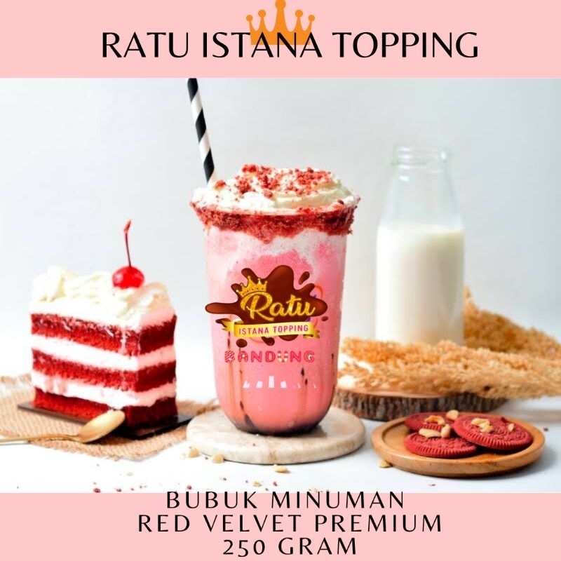 

RED VELVET PREMIUM POWDER 250 GRAM PLAIN TANPA GULA BUBUK MINUMAN PRIME