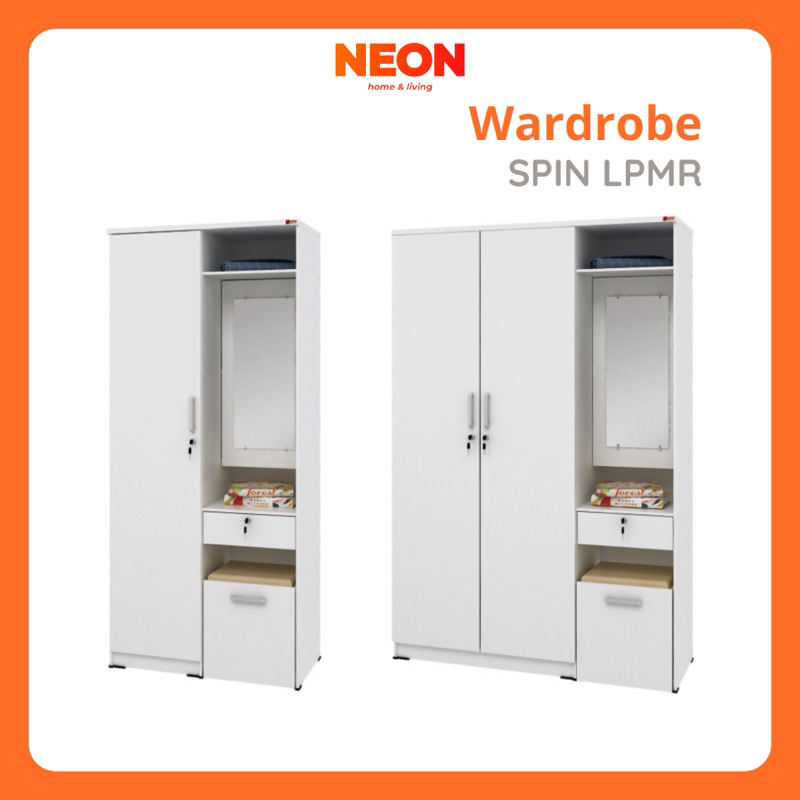 Lemari Pakaian Putih Minimalis | Lemari Baju dan Meja Rias