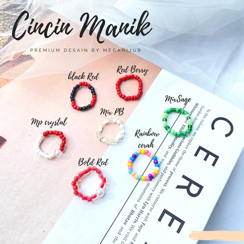 (PROMO) Beads Ring korea cincin manik cute / cincin mutiara lucu