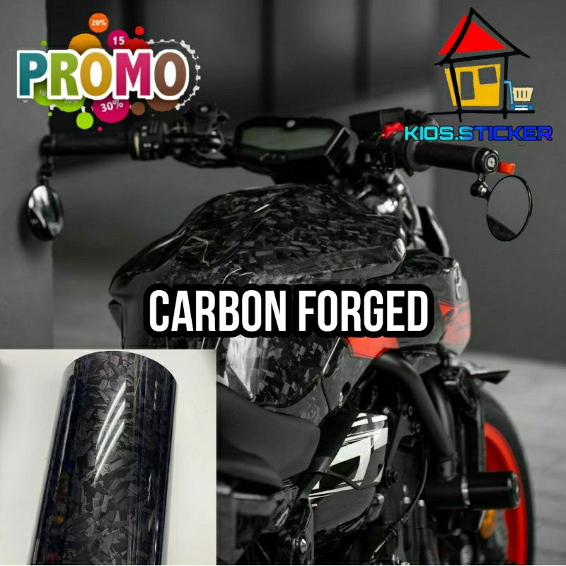 Karbon Forged Hitam Skotlet Carbon Forged Composite Sticker karbon Hitam