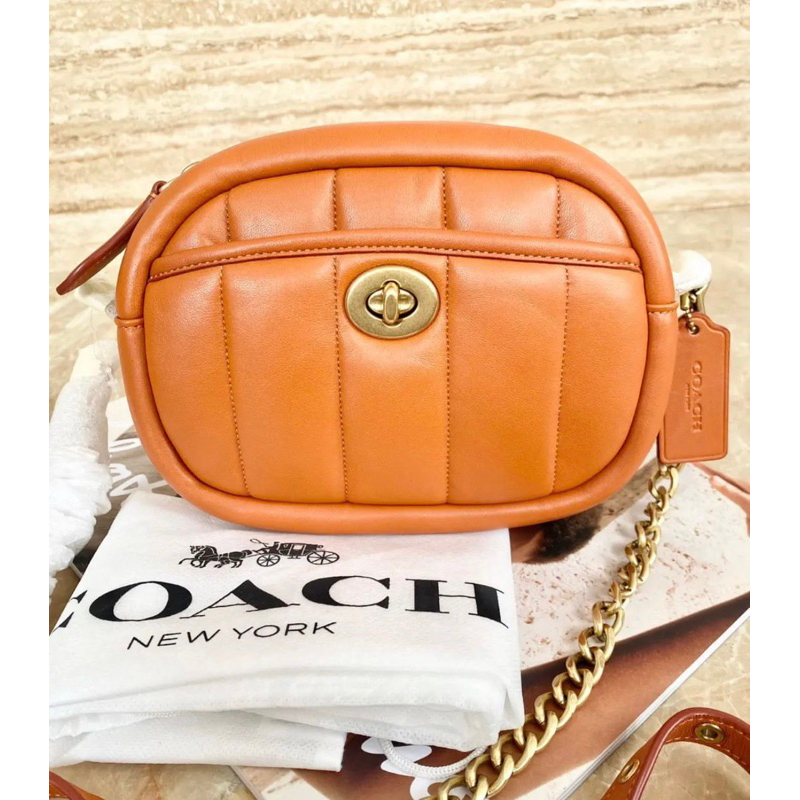 Coach butik camera bag quilted leather canyon