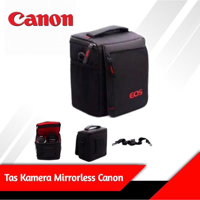 Tas Kamera Mirrorless atau Dslr Canon EOS M3 M50 M6 M10 M100 Free Raincoat