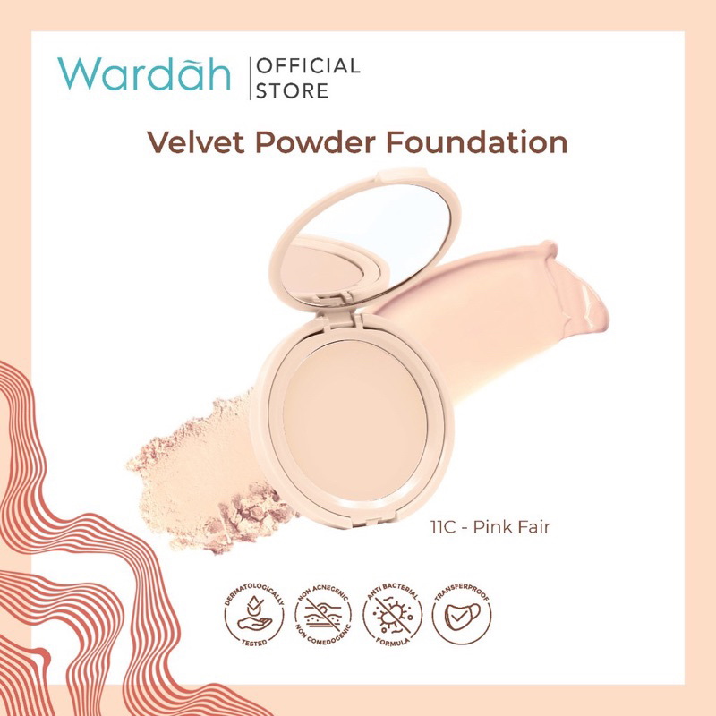 WARDAH COLORFIT VELVET POWDER FOUNDATION KEMASAN KACA