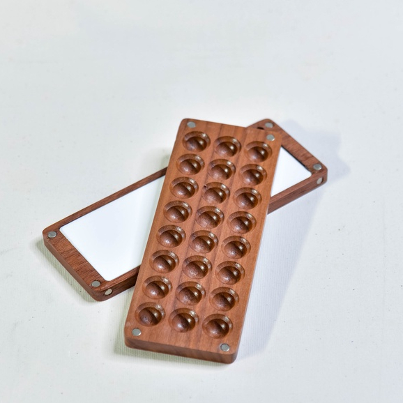 Magnetic Wooden Color Palette Disk/Palete kayu watercolor magnet