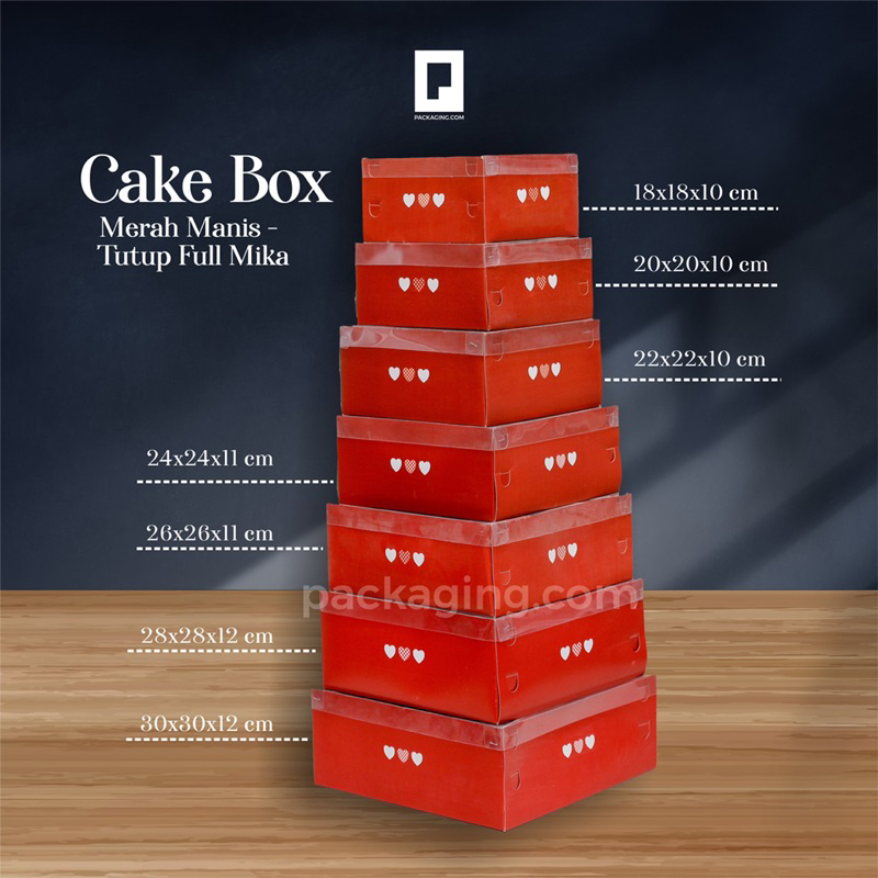 

Cake Box Tutup Mika/Dus Merah Manis/Dus Tart/Dus Kue