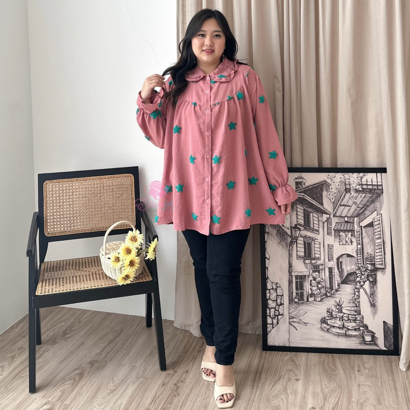 super jumbo atasan Nabila airflow pompom ld 135 dan 145 cm