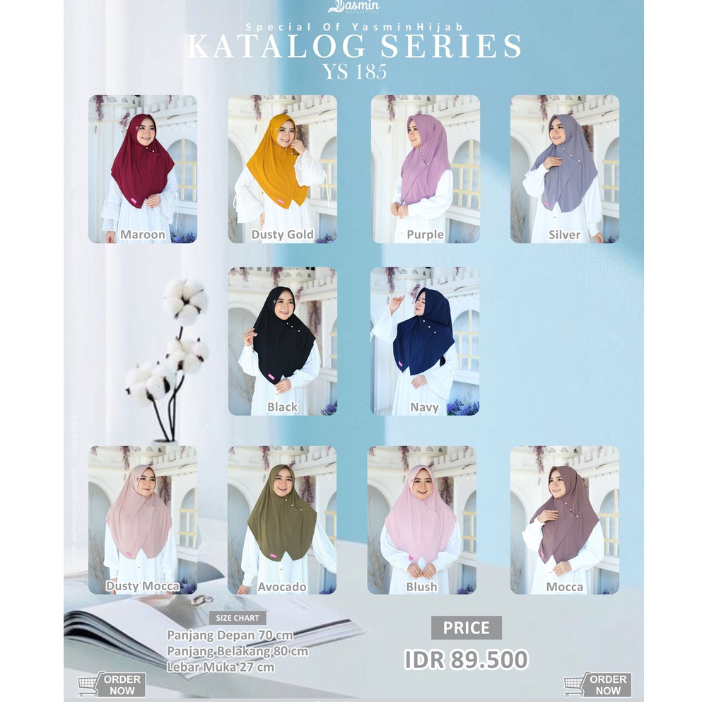 Hijab Bergo Instan Yasmin Azzura Hijab Ys 185 By Yasmin Hijab Premium Jilbab Instan Mutiara