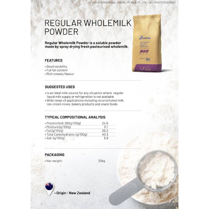 Susu Bubuk Full Cream NZMP 1KG (REPACK) Anchor Wholemilk 100% Original