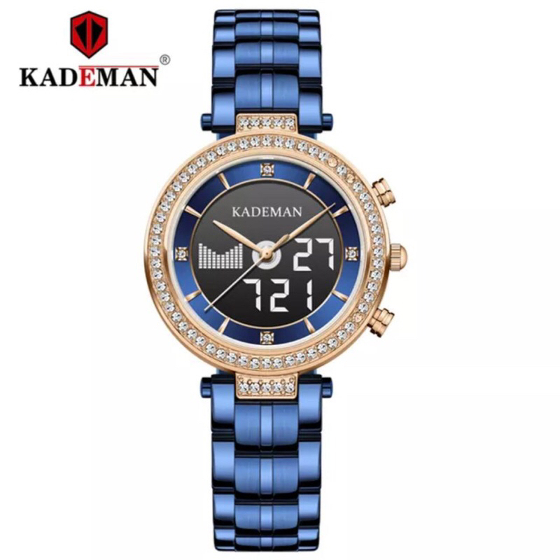 jam tangan kademan wanita K7015L double time Analog-Digital