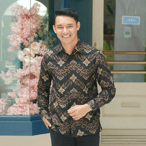 KEMEJA BATIK ARTONESIA LENGAN PANJANG GALAXY HITAM SIZE M L XL XXL