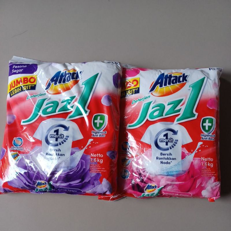 Attack Jaz1 1,6 kg | Detergen Bubuk Jumbo Jazz 1 | Sabun Cuci Baju 1.6kg