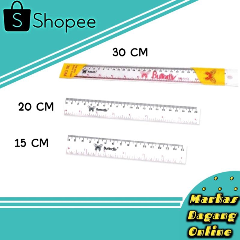 

Penggaris Plastik Butterfly 30cm / 20cm /15cm