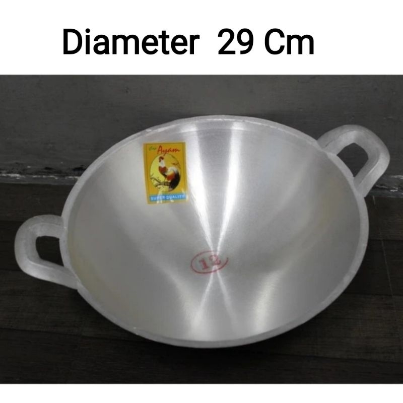 Wajan kuali cekung no.12/wajan penggorengan aluminium