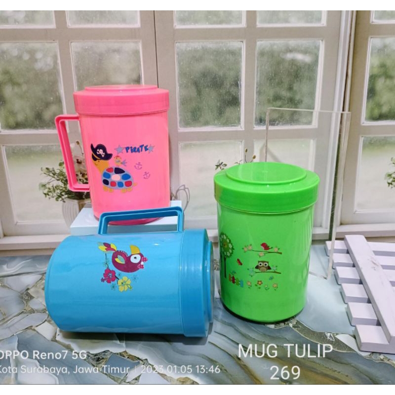 Mug Gelas+tutup plastik