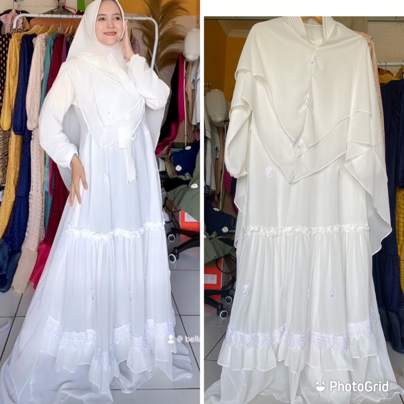 SET KHIMAR SYARI CERUTY PUTIH