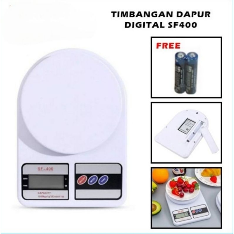 [BISA COD] Timbangan Dapur Digital 10Kg Kitchen Scale SF 400 Kapasitas Kue Tepung Bahan LCD