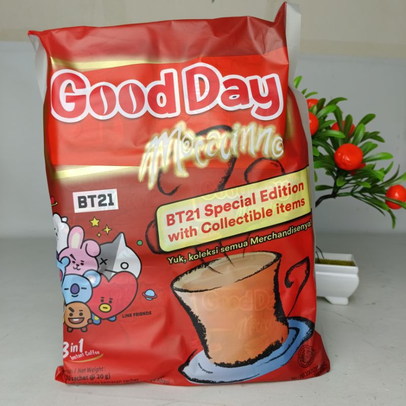 Good Day Mocacinno Bag (30 x 20gr) BT21 SPECIAL EDITION /Kopi Good Day Mocacinno 30 Sachet