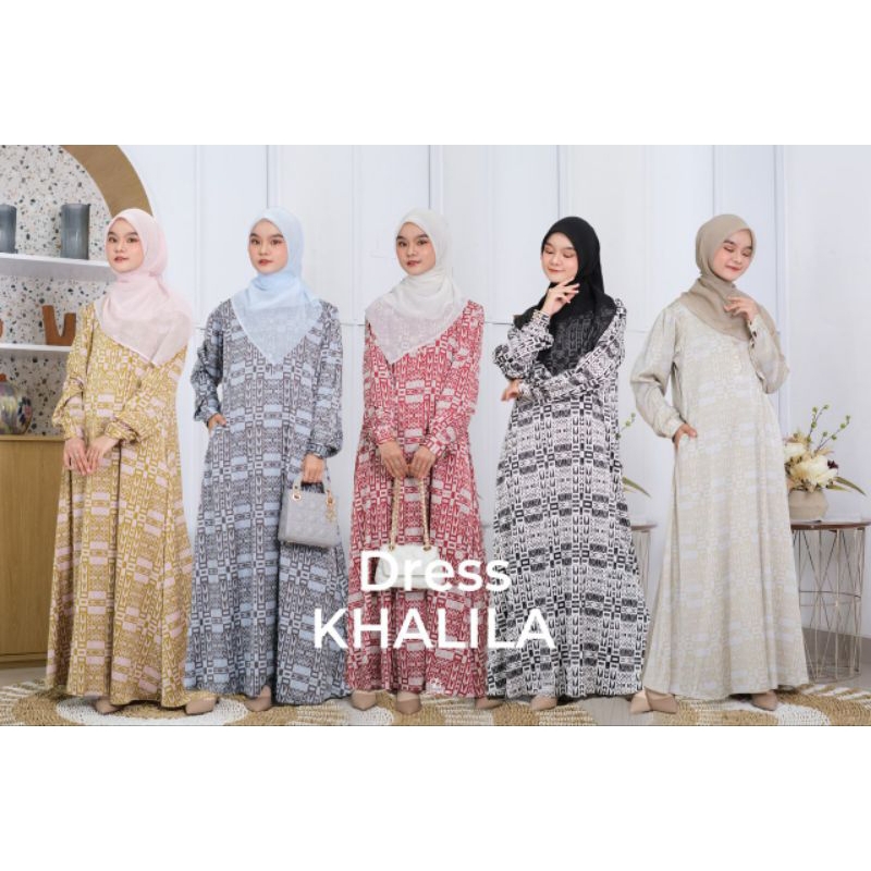 KHALILA DRESS GREENISM/KHALILA DRESS BY GREENISM/GAMIS BUSUI/GAMIS GREENISM/DRESS GREENISM/KHALILA D
