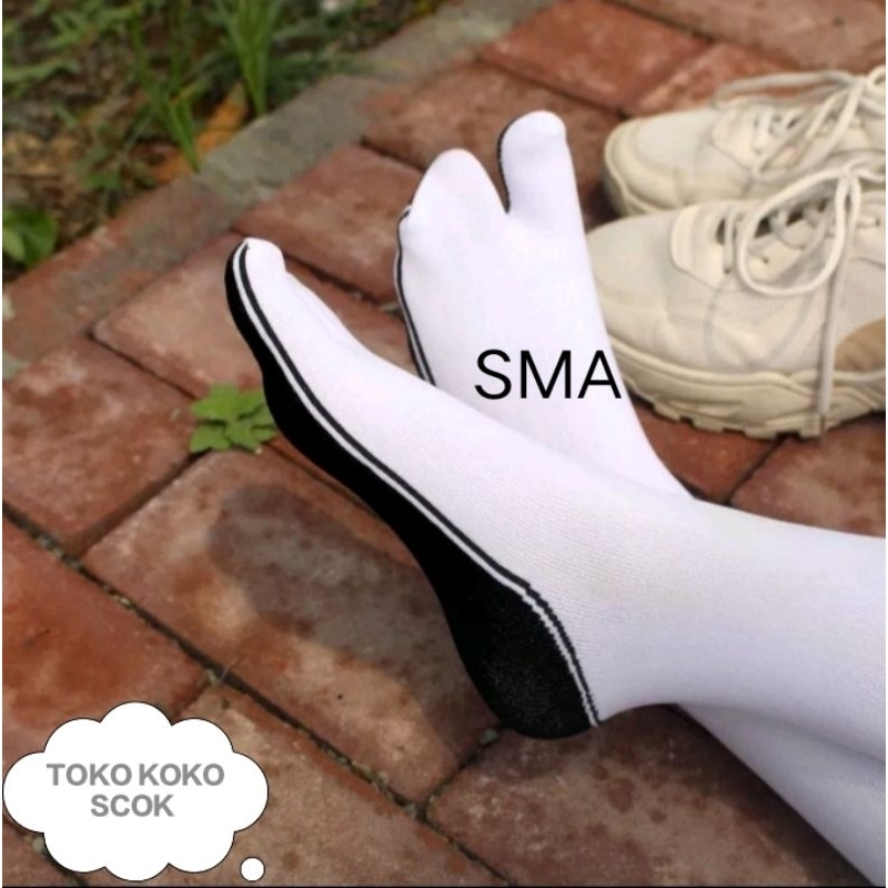 termurah!! ( 3 pasang ) kaos kaki jempol sekolah SMP SMA / kaos kaki jempol sekolah putih telapak hitam