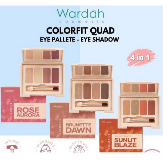 Wardah Colorfit Quad Eye Palette - Eyeshadow 4 in 1