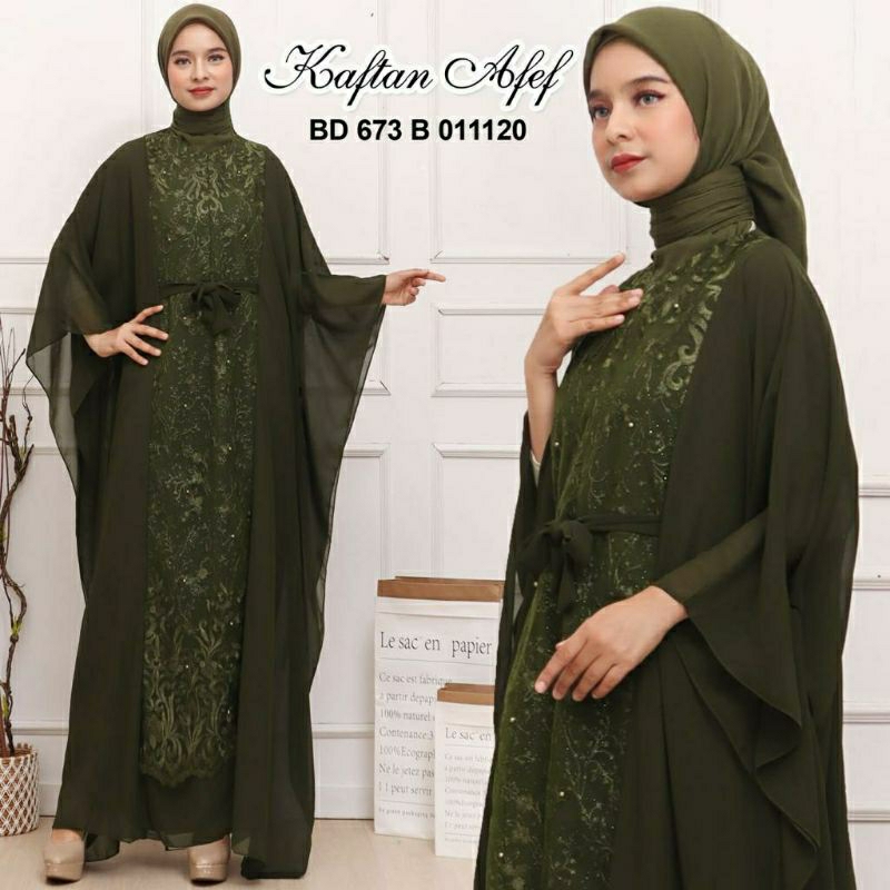 Kaftan Afef, KAFTAN LEBARAN JUMBO CANTIK MODIS FIT XXXXXL LD 170 BAHAN CERUTTY BABYDOLL MIX TILE BORDIR ZIPPER BUSUI TERMURAH TERLARIS OOTD